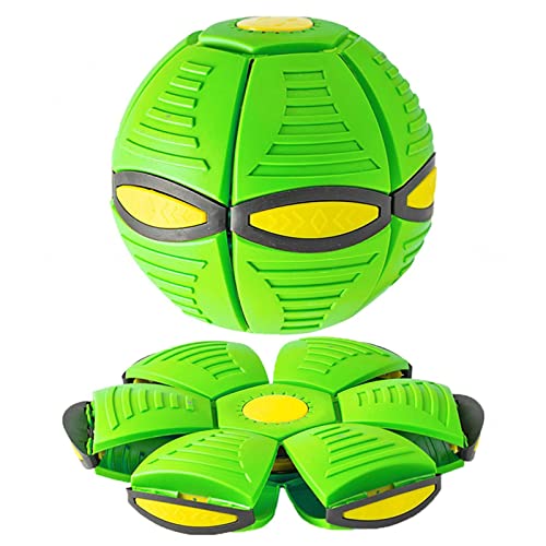 JUJNE Magic Frisbee Ball, UFO Multifunktionsball Gute FlexibilitäT Hundeball UnzerstöRbar, Outdoor Garden Flying Ball Spielzeug,Green-1PC von JUJNE