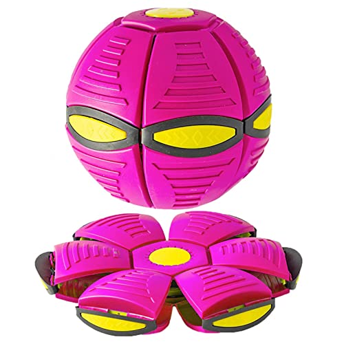 JUJNE Magic UFO Ball, Welpenspielzeug Magisch Verformbar Spielball FüR Hunde, Fliegenden Scheibe In Einen Ball Verwandelt,Purple-1PC von JUJNE