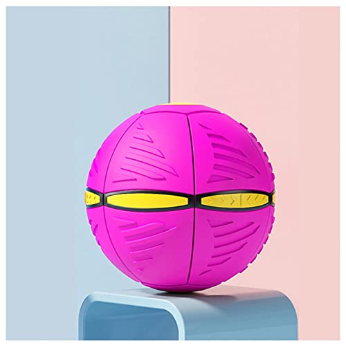 JUJNE Pet Toy Flying Saucer Ball, Hund Ball Freie Verwandlung Welpenspielzeug, Fliegenden Scheibe In Einen Ball Verwandelt,Purple-1PC von JUJNE