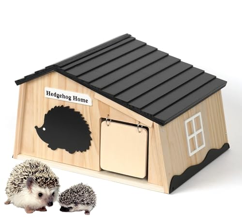 Igelhaus Holz mit Rattenklappe und Labyrintheingang, Groß Igelhotel mit Boden und wetterfestem Schindeldach - Hedgehog Home Unterschlupf für Igel oder Kleintiere, HxBxT: 24x39x31 cm Igelhaus Holz mit Rattenklappe und Labyrintheingang, Groß Igelhotel mit Boden und wetterfestem Schindeldach - Hedgehog Home Unterschlupf für Igel oder Kleintiere, HxBxT: 24x39x31 cm von JUJOYBD