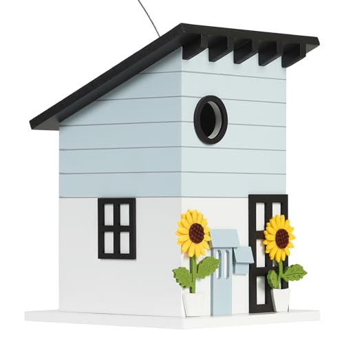 JUJOYBD Deko Vogelhaus zum Aufhängen - Nistkasten im Landhausstil für kleine Vögel, dekoratives Vogelhäuschen für Garten, Balkon & Terrasse mit 33mm Einflugloch von JUJOYBD