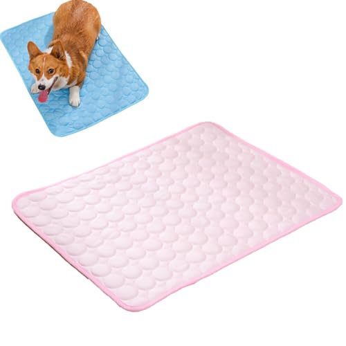 JUKOOE Haustier Kühlmatte, Hundekühlkissen - Die ultimative Kühlmatte speziell für Hunde und Katzen entwickelt, geeignet für Innen- und Außenbereich (Rosa, L) von JUKOOE