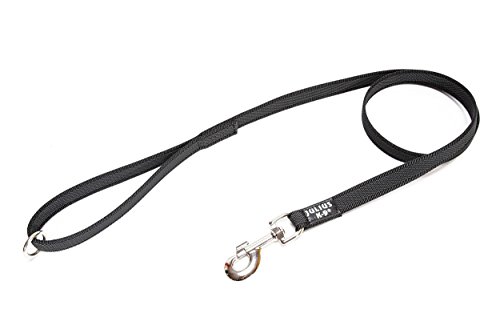 IDC Color & Gray gumierte Leine, 20 mm x 1,2 m mit Schlaufe und O-Ring, Schwarz-Grau von JULIUS K-9