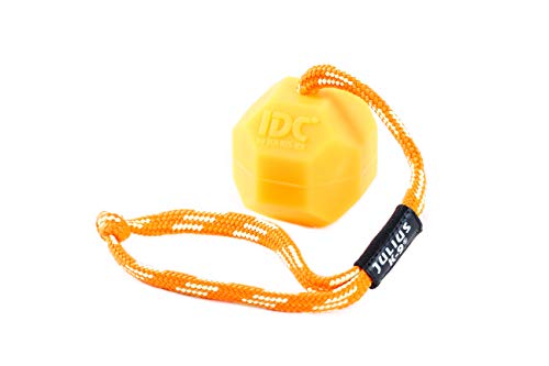 IDC Neon fluoreszierender Ball mit Schnur, 60 mm, Orange (Weich) von JULIUS K-9