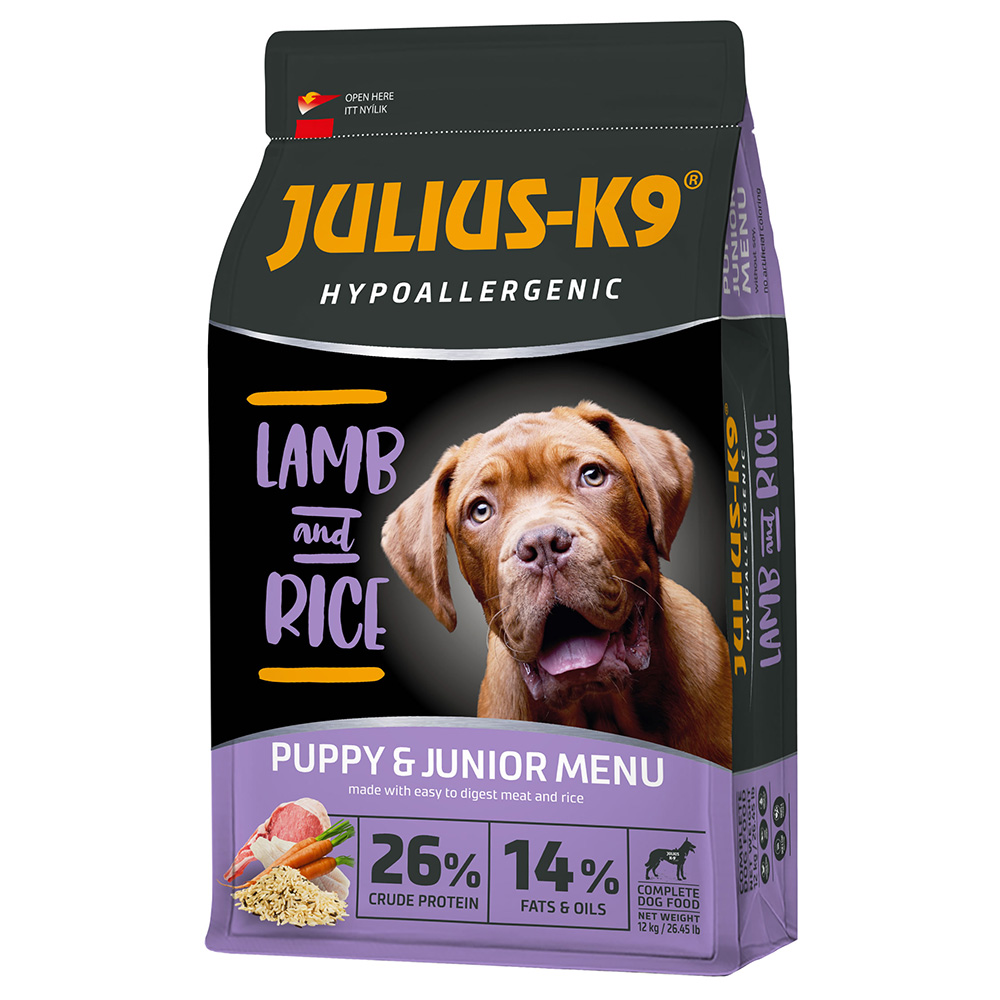 JULIUS-K9 High Premium Puppy & Junior Hypoallergenic Lamm  - Sparpaket: 2 x 12 kg von JULIUS K-9