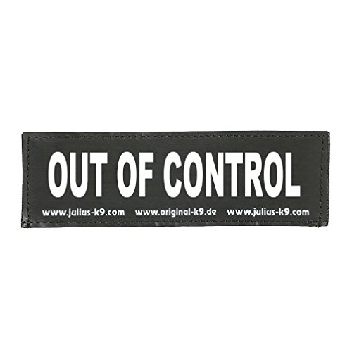 Julius-K9 162LR-K-37156 Klettaufschrift, OUT OF CONTROL, klein, schwarz von JULIUS K-9