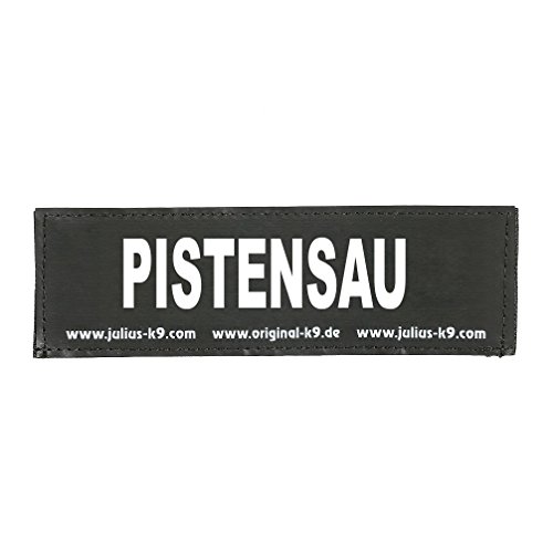 JULIUS K-9 Klettaufschrift, PISTENSAU, klein, Schwarz von JULIUS K-9