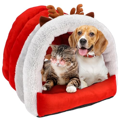 JUMI WEIHNACHTSNEST für Tiere Katze Hund WEICH Kissen Weihnachtsmann 40x40 von JUMI