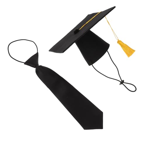 JUMPLAWN 1 Set Hut für Tierärzte Hundehalsband mit Absolventenmotiv Hundekleidung für Abschlussfeiern Hoodies Hundemützen für große Hunde Abschlusskleidung für Welpen Haustierkleidung Black von JUMPLAWN