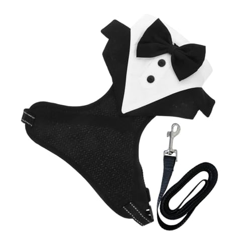 JUMPLAWN 1 Set Smoking Hundegeschirr Smokingweste Hundegeschirr Hund Hochzeitsanzug Mit Fliege Kostüm Haustier Smoking Hund Smoking Kostüm von JUMPLAWN