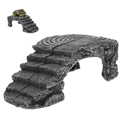 JUMPLAWN 1 Stück Sonnenuntergangsposter Reptilien Dekorationsset Reptilien Sonnenplattform Schildkrötenversteck Aquarium Versteck Ornamentnetz Wasserreptilien Simulation von JUMPLAWN
