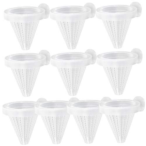 JUMPLAWN 10 Stück Futterspender Mit Saugnapf Aquariumtank Fischfuttermittel Für Fischbecken Fütterung Zucht Fischbecken Mit Live Cone Wurm Feeder Rot Tankkegelzuführung Füttern Transparent von JUMPLAWN