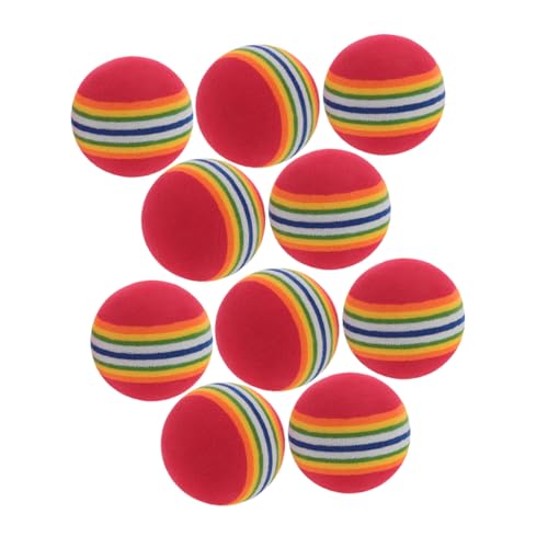 JUMPLAWN 10 Stück Regenbogenball Für Haustiere Kauspielzeug Für Hunde Rainbow Cat Toy Hundeseilball Balljagdspielzeug Für Katzen Katzenzähne Reinigung Leckerliball Für Hunde Eva von JUMPLAWN