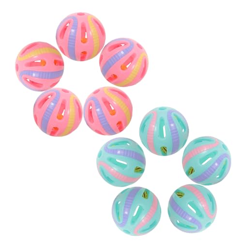 JUMPLAWN 10 Stück Teiliges Katzenspielzeug Bunte Bälle mit Glocke Interaktive Klingelgeräusche Robust und Langlebig für Kätzchen Training Spiel und Körperliche Aktivität von JUMPLAWN