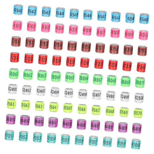 JUMPLAWN 100 Stück Teiliges Aluminium Tauben Beinringe Bunte Farbkennzeichnung Ringe für Brieftauben Papageien und Geflügel Langlebige Identifikationsbänder für Vogeltraining JUMPLAWN 100 Stück Teiliges Aluminium Tauben Beinringe Bunte Farbkennzeichnung Ringe für Brieftauben Papageien und Geflügel Langlebige Identifikationsbänder für Vogeltraining von JUMPLAWN