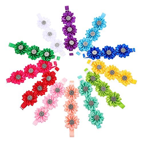 JUMPLAWN 12 Stück Verstellbares Blumenhalsband mit Strass für Hunde und Katzen Hundefliege für Welpen für und Fotoshootings von JUMPLAWN
