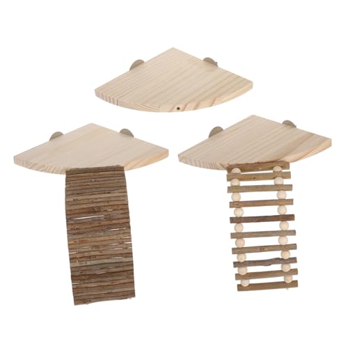 JUMPLAWN 1Satz Hamster Kletterleiter aus Holz Teiliges Holzspielzeug für Kleintiere Sicheres Zubehör für Käfige von Hamstern Meerschweinchen und Rennmäusen von JUMPLAWN