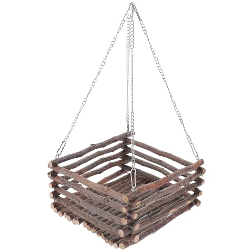 JUMPLAWN 1Satz Hölzernes Hängendes Bett für Kleintiere Multifunktionale Hamster Hängematte Spielplatz und Nest für Hamster Kaninchen und Andere Haustiere für Käfigdekoration von JUMPLAWN