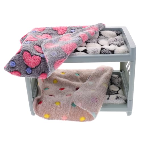 JUMPLAWN 1satz Kleintierbett Für Hamster Chinchilla Und Kaninchen Multifunktionale Abnehmbare Doppelstock-Haustier-Nest Mit Zwei Matratzen Und Zwei Decken Bequem Und Sicher Für Einen von JUMPLAWN