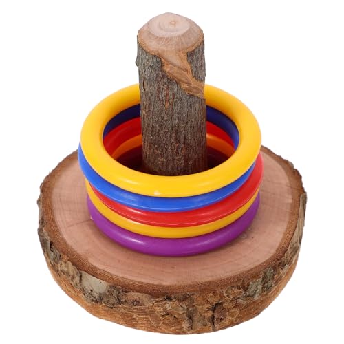 JUMPLAWN Papageien Wurfring Spielzeug Intelligenz Trainingsspielzeug für Sittiche und Nymphensittiche Sicheres Holzmaterial Fördert Beschäftigung und Gesundheit Geeignet für Kleine Vögel von JUMPLAWN