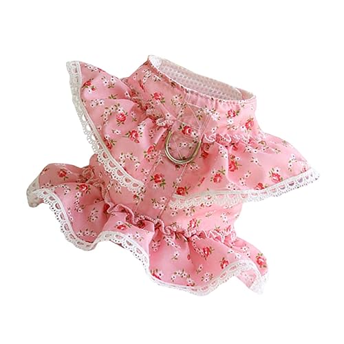 JUMPLAWN 1Stk Zugkraft nutzen Katzengeschirr Gehgeschirr für Haustiere Frettchen Katze Plüsch Käfig Haustierkleidung Katzenweste pet Blumenspitze Weste Haustiergurt Polyester Rosy von JUMPLAWN