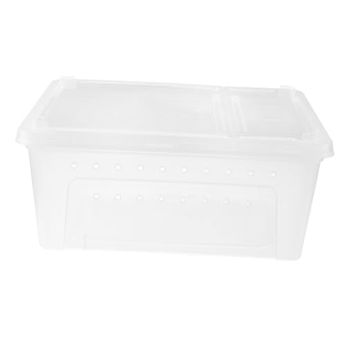 JUMPLAWN 1Stück Kunststoff Reptilienbox mit Luftlöchern Transparente Futterbox für Spinnen Geckos und Insekten Langlebig für Transport und Aufzucht von Kleinen Haustieren von JUMPLAWN