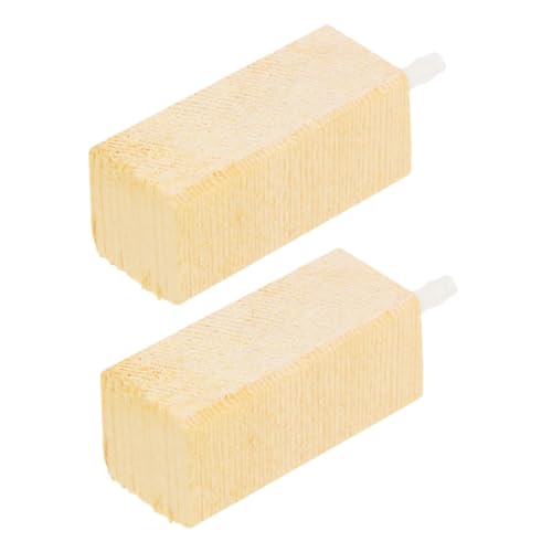 JUMPLAWN 2 Stück Aquarium Luftdiffusor Holz Blasenstein Blasenreiniger Aquarium Belüfter Leichtes Aquarium Luftstein Blasen Diffusor Werkzeug von JUMPLAWN