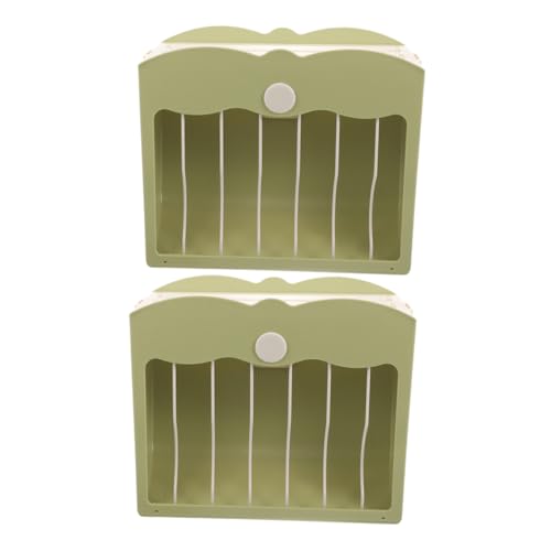 JUMPLAWN 2 Stück Grasregal Gras essen Topf Loch Hasenversorgungen Futterspender Käfig Kaninchenfutterautomat Kaninchengrasständer Halter aus Kunststoff kleines Haustierregal Plastik Green von JUMPLAWN