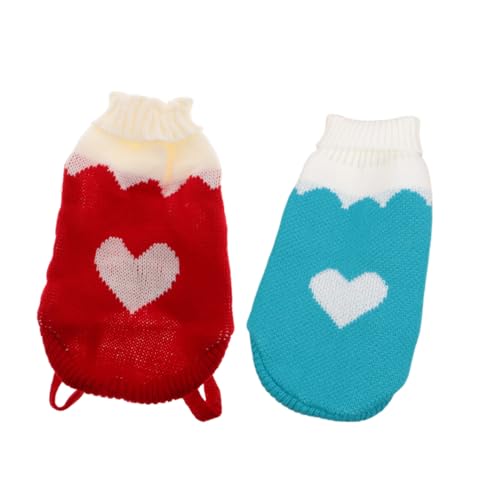 JUMPLAWN 2 Stück Haustier-Pullover Warme Hundebekleidung Haustier-Outfit-kostüm Kätzchen-Pullover Hundekleidung Mantel Winterkleidung Für Hunde Winzige Hundepullover Hund Weste Jacke Garn von JUMPLAWN