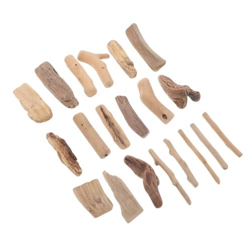 JUMPLAWN 20 Stück Treibholz Ladegerät Holz Für Fischtank Holzblock Holz Für Terrarium Holz Für Aquarium Holzblock Bastelblöcke Holzblöcke Holzbausteine ​​Khaki Holz von JUMPLAWN