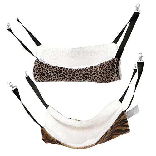 JUMPLAWN 2Stücke Hängematte Für Haustiere Schlafbett Für Katzen Und Kleine Für Käfige Warm Und Gemütlich Leopard Und Tiger Design JUMPLAWN 2Stücke Hängematte Für Haustiere Schlafbett Für Katzen Und Kleine Für Käfige Warm Und Gemütlich Leopard Und Tiger Design von JUMPLAWN