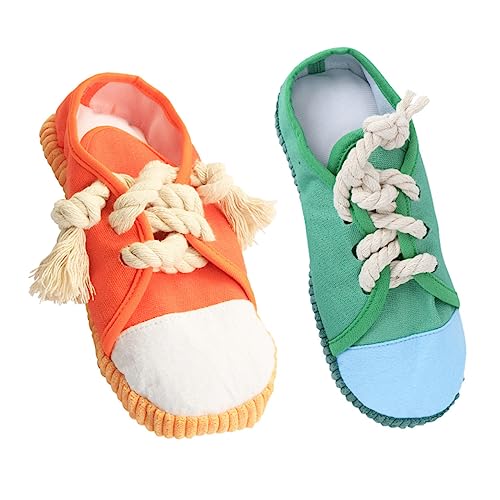 JUMPLAWN 2Stücke Haustier Kauspielzeug Für Quietscher Lustige Und Sichere Mini Sneakers Für Haustiere Beschäftigung von JUMPLAWN