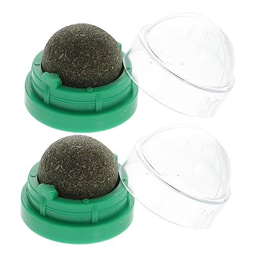 JUMPLAWN 2Stücke Katzenminze Licking Ball Rotierender Natürlicher Snack für Katzen Fördert die Verdauung Hilft Beim Zähneputzen für Spielerische Katzen Zufällig von JUMPLAWN