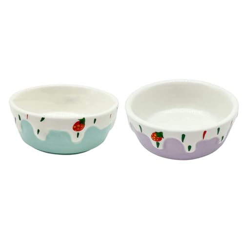 JUMPLAWN 2 Stück Keramische Hamsterfutternäpfe Langlebige Futter und Wassernäpfe für Kleine Haustiere Kompakt und rutschfest für Hamster Kaninchen und Kleintiere von JUMPLAWN