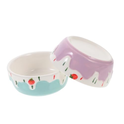 JUMPLAWN 2Stücke Kleine Keramische Futterschalen Für Kleintiere Hamster Meerschweinchen Und Futternapf rutschfest Für Sicheres Füttern von JUMPLAWN