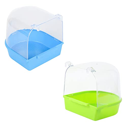 JUMPLAWN 2stücke Hängende Vogelbadewanne Für Kleine Vögel Parrot Shower Basin Grün Und Blau Umweltfreundliches Material Leicht Zu Reinigen Für Wellensittiche Und Kanarienvögel von JUMPLAWN