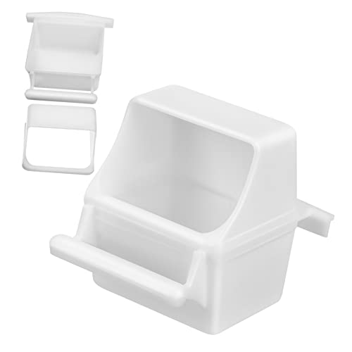 JUMPLAWN 2Stücke Spritzwasserfeste Vogelfutterbox für Papageien Bissfester Transparent für Nymphensittiche und Conures Einfache im Käfig von JUMPLAWN