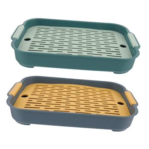 JUMPLAWN 2Stücke Toilette aus Kunststoff Wurfbox für Kleine Haustiere Fall Design für Hamster und Meerschweinchen Einfache Platzsparend Sicher und rutschfest von JUMPLAWN