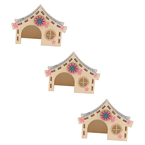 JUMPLAWN 3Stücke Teiliges Hamster Holzspielzeug Hamsterhaus mit Spielplatz und Versteckmöglichkeiten Kleintierspielzeug für Zwerghamster und Kleine Nager und Sicher JUMPLAWN 3Stücke Teiliges Hamster Holzspielzeug Hamsterhaus mit Spielplatz und Versteckmöglichkeiten Kleintierspielzeug für Zwerghamster und Kleine Nager und Sicher von JUMPLAWN