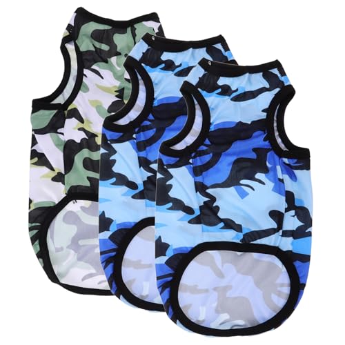 JUMPLAWN 3Stücke Teiliges Hunde Tarnhemd für Kleine Haustiere Atmungsaktive Welpenweste Camouflage Design für Besondere Anlässe und Fotoshootings JUMPLAWN 3Stücke Teiliges Hunde Tarnhemd für Kleine Haustiere Atmungsaktive Welpenweste Camouflage Design für Besondere Anlässe und Fotoshootings von JUMPLAWN