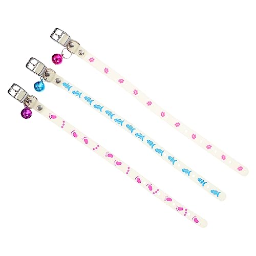 JUMPLAWN 3pcs Fluoreszierendes Haustierhalsband Katzenzubehör Welpe Rassen Hunde-PIPI-pad Verstellbare Haustierhalskette Für Hunde Leuchtendes Katzenhalsband Haustierhund Kieselgel Colorful von JUMPLAWN