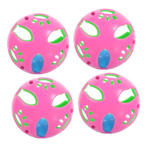 JUMPLAWN 4 Stück Glocke Interaktives Katzenspielzeug Für Bunt Ball Gitterkugeln Katzenspielzeug Rollen Haustiere Katzenglocke Bälle Pet Bälle Plastik von JUMPLAWN