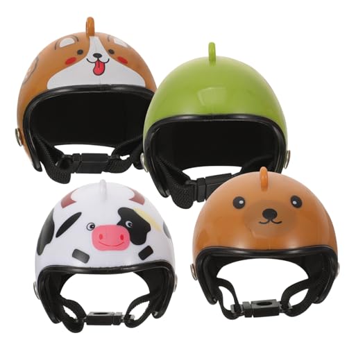 JUMPLAWN 4 Teiliger Vogel Schutzhelm Haustierhut Vogel Kopfbedeckung Lustige Papageienhelm Kostüme Beanie Helme Für Motorräder Hühnerstall Zubehör Hüte Für Hähne Würfel Kunststoff von JUMPLAWN