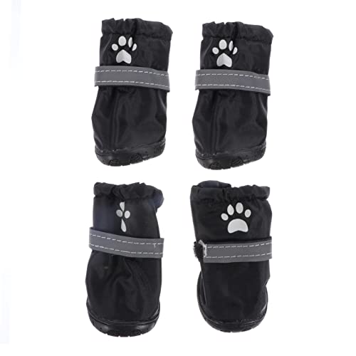 JUMPLAWN 4Stücke wasserdichte Hundeschuhe Für Kleine Haustiere rutschfeste Regenstiefel Aus Polyester Für Outdoor Aktivitäten Pfotenschutz Für Haustiere von JUMPLAWN