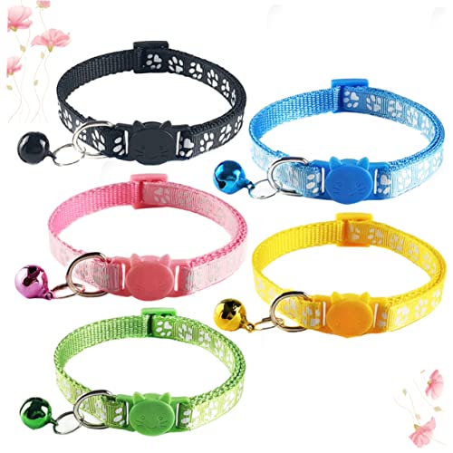 JUMPLAWN 5Stücke Verstellbares Katzenhalsband mit Glöckchen Modisches Haustierzubehör für Kätzchen mit Langlebigem Material Gelb Himmelblau und Hellgrün JUMPLAWN 5Stücke Verstellbares Katzenhalsband mit Glöckchen Modisches Haustierzubehör für Kätzchen mit Langlebigem Material Gelb Himmelblau und Hellgrün von JUMPLAWN