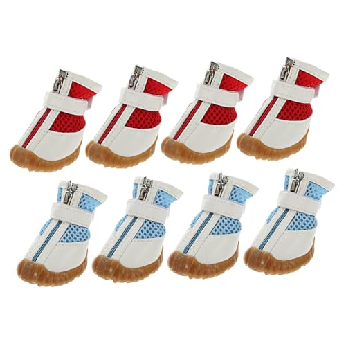 JUMPLAWN 8 Stücke Atmungsaktive Hundeschuhe für Welpen Verstellbare Sommerschuhe rutschfeste Netzstiefel für Haustiere für Drinnen und Draußen mit Reißverschluss JUMPLAWN 8 Stücke Atmungsaktive Hundeschuhe für Welpen Verstellbare Sommerschuhe rutschfeste Netzstiefel für Haustiere für Drinnen und Draußen mit Reißverschluss von JUMPLAWN