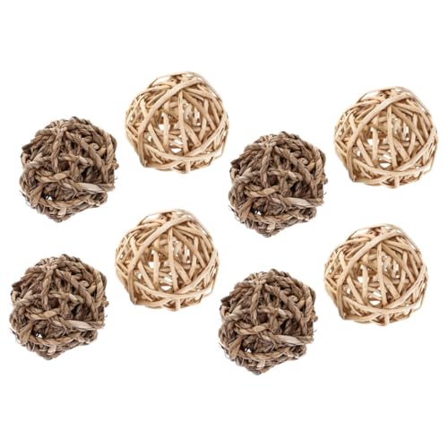 JUMPLAWN 8stücke Kleintier-Spielzeug Weidenball Heu-kauball Für Kaninchen Meerschweinchen Und Chinchillas Handgefertigtes Kauspielzeug Aus Natürlichem Material Für Spiel Und von JUMPLAWN