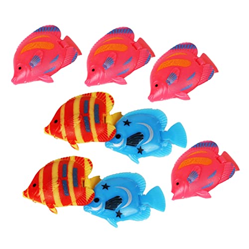 JUMPLAWN 8stücke Bunte Künstliche Fische Für Aquarien Plastische Simulationsfische Zur Dekoration Von Fischbecken Und Terrarien Lebensnahe Schwimmende Ornamente Für Erwachsene von JUMPLAWN