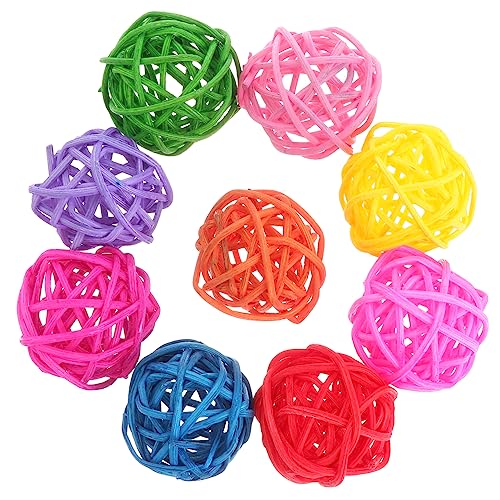 JUMPLAWN 50stücke Rattanball Spielzeug Für Papageien Bunte Kauspielzeuge Aus Naturmaterial Für Vögel DIY Dekoration Und Beschäftigung Für Haustiere von JUMPLAWN