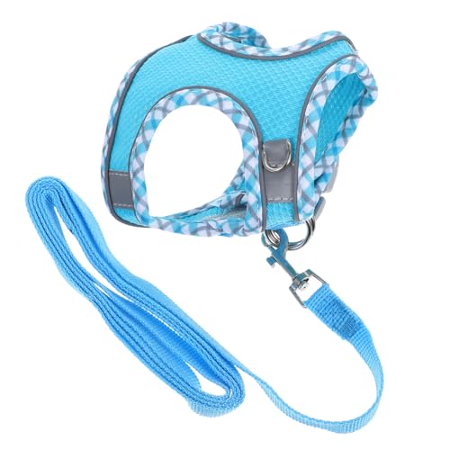 JUMPLAWN Cat Vest Harness mit Reflektierenden Streifen Ausbruchsicheres Atmungsaktives Katzen Geschirr und Leine für Sicheres Katzen Spaziergang Verstellbar XXS von JUMPLAWN